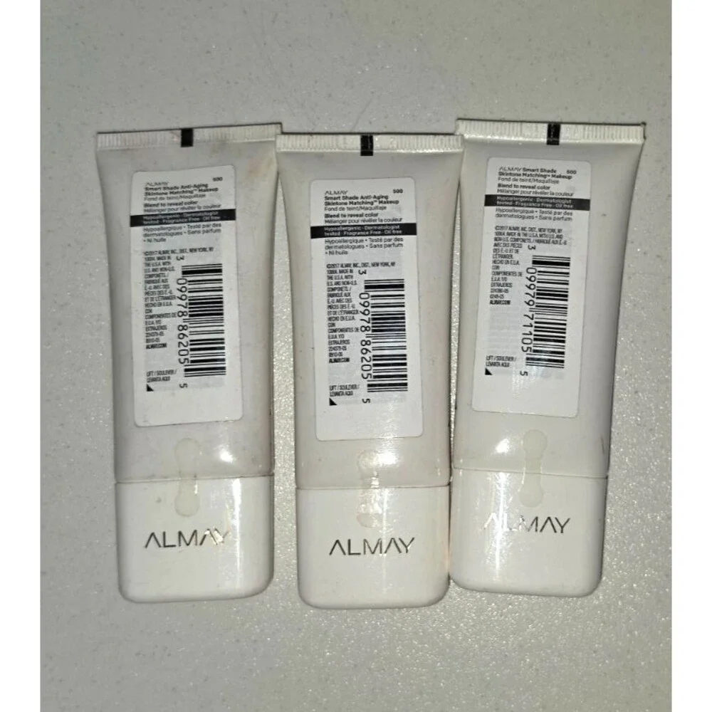 Almay Smart Shade Foundation Lot of 3 Skintone Matching Anti-Aging NEW 600 Deep